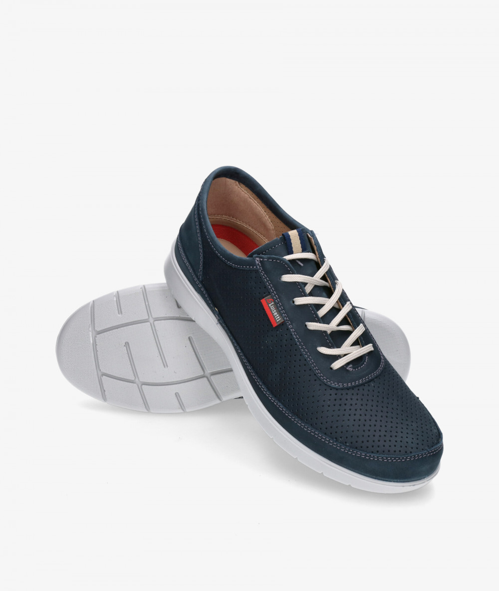 LUISETTI Sport rubber sole shoes 38501 GS in blue nubuck