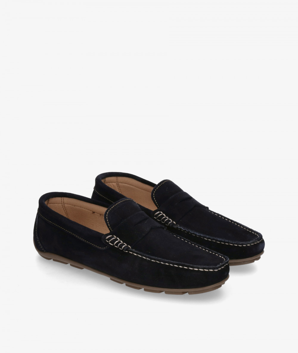 Mocasines Traveris 33720 en serraje azul Mocasines Traveris 33720 en serraje azul