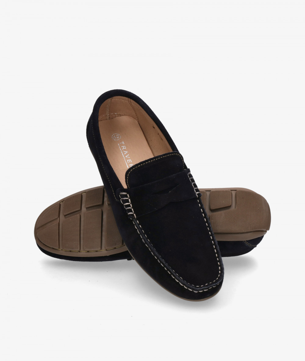 Mocasines Traveris 33720 en serraje azul Mocasines Traveris 33720 en serraje azul