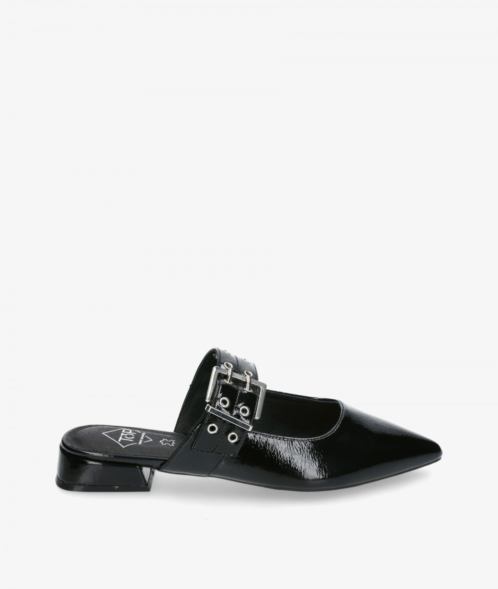 Zuecos pabloochoa.shoes SE25398 en charol negro Zuecos pabloochoa.shoes SE25398 en charol negro