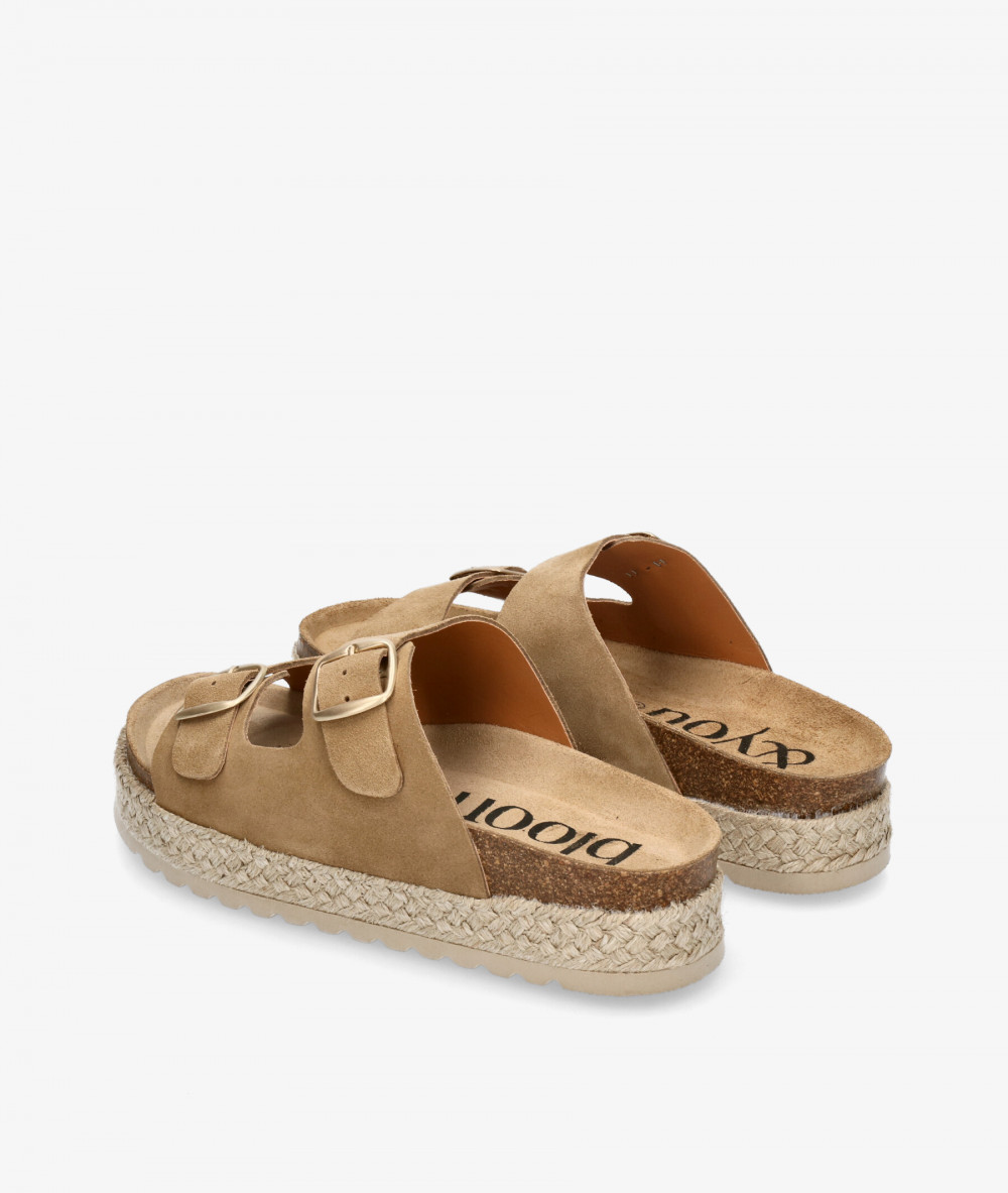 Sandalias bloom&you  NENUFAR DOBLE en serraje taupe