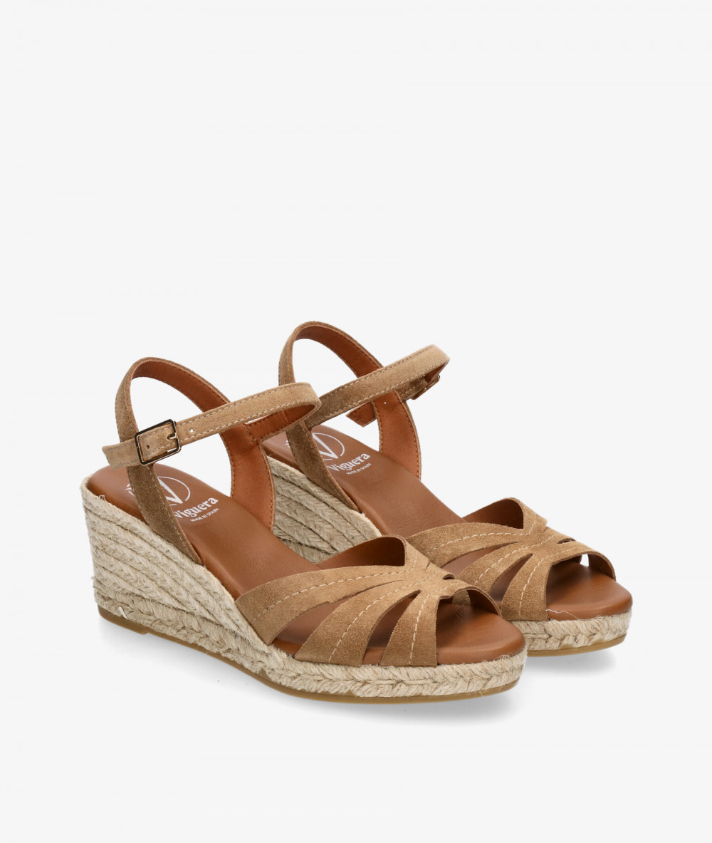 Alpargatas Viguera  2220 en serraje cuero