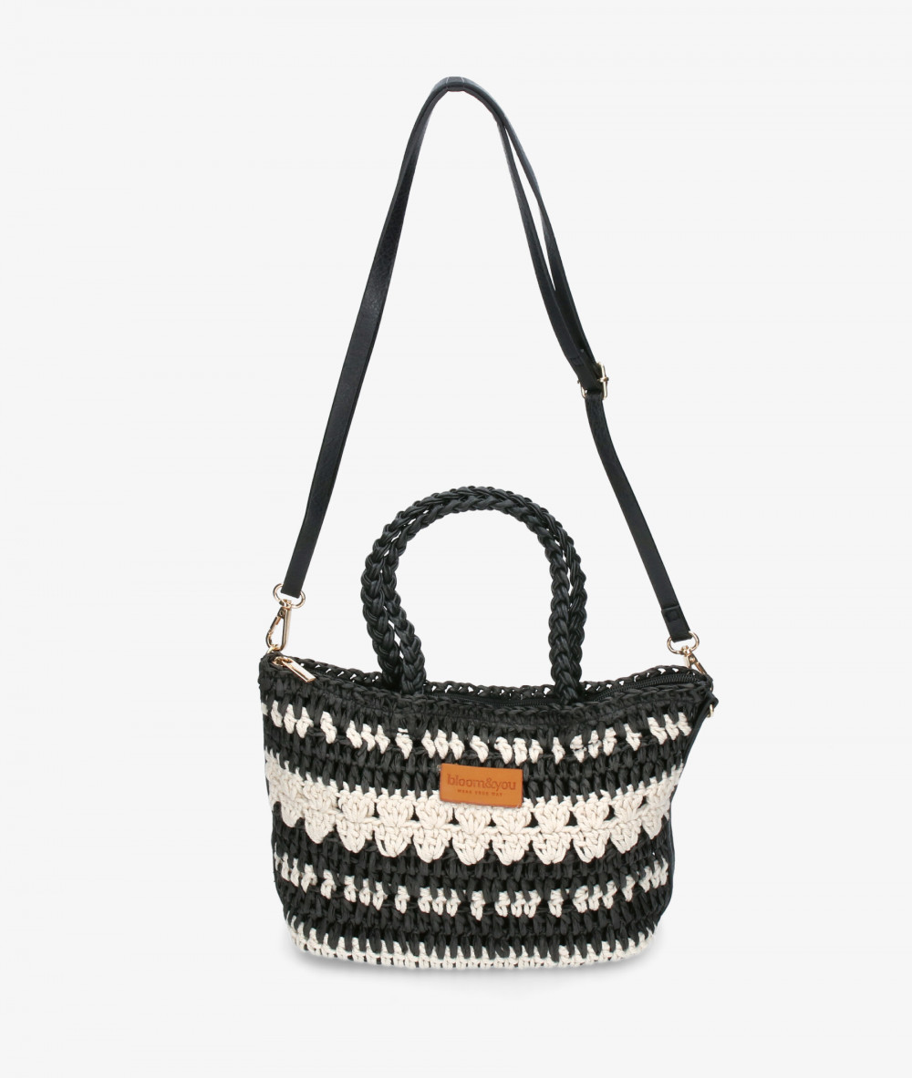Bolso de rafia bloom&you AZMARA en negro