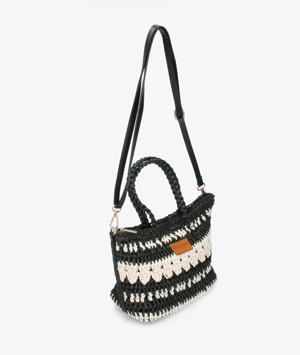 Bolso de rafia bloom&you AZMARA en negro