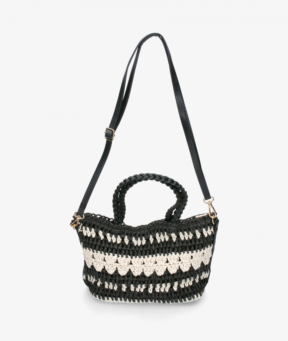 Bolso de rafia bloom&you AZMARA en negro