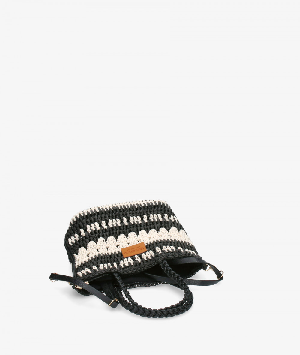 Bolso de rafia bloom&you AZMARA en negro