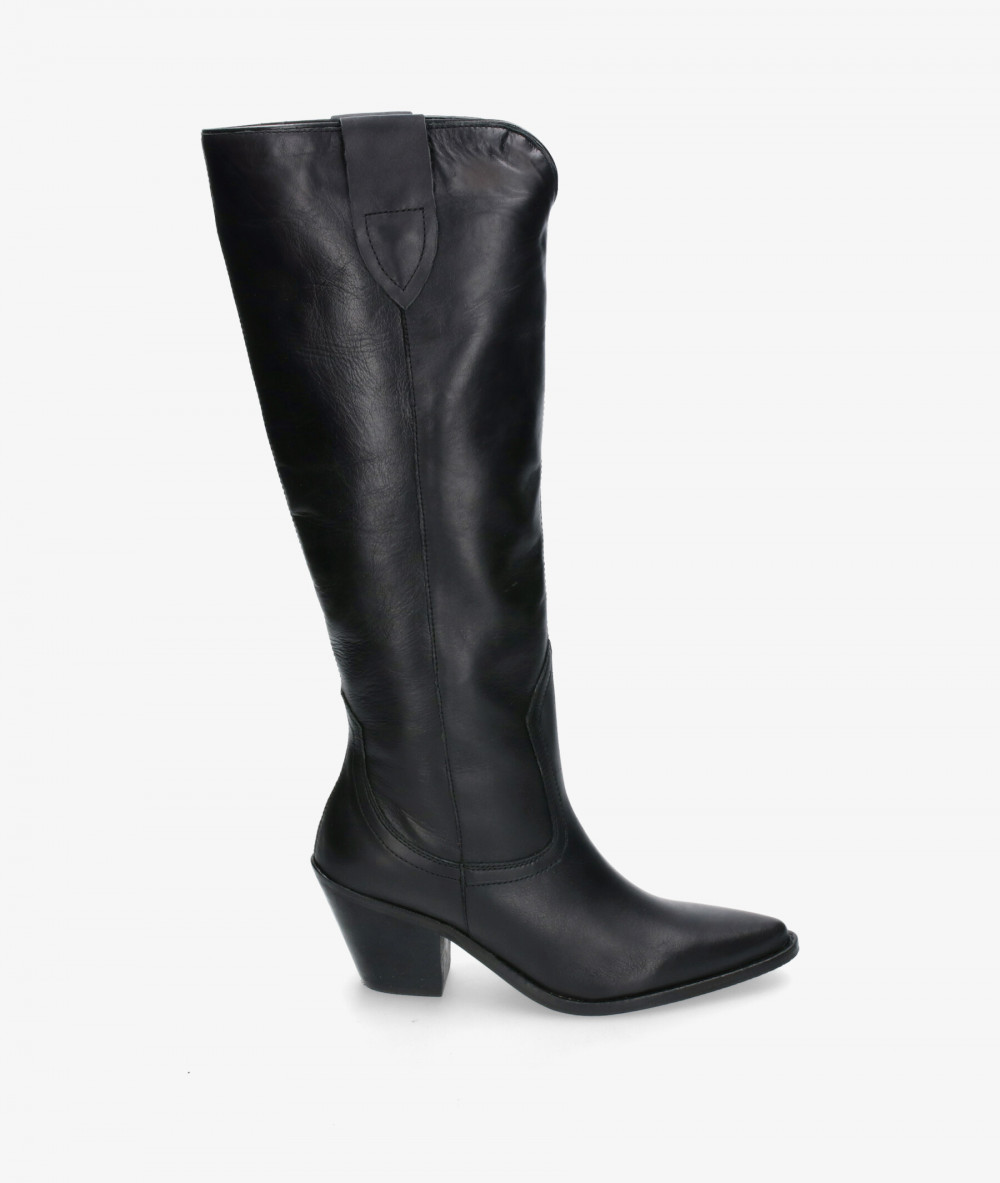 Botas altas mosqueteras marrones de mujer