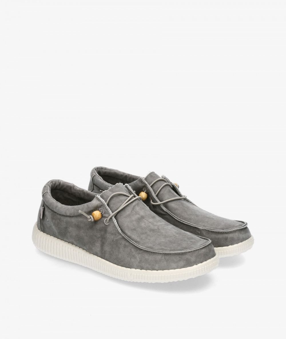 Walk in Pitas Canvas shoes WP150 WALLABY WASHED in grey