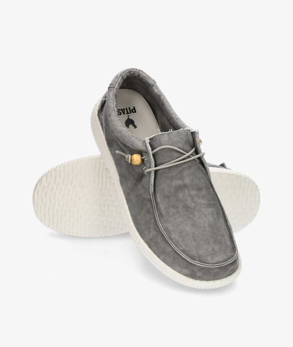 Walk in Pitas Canvas shoes WP150 WALLABY WASHED in grey