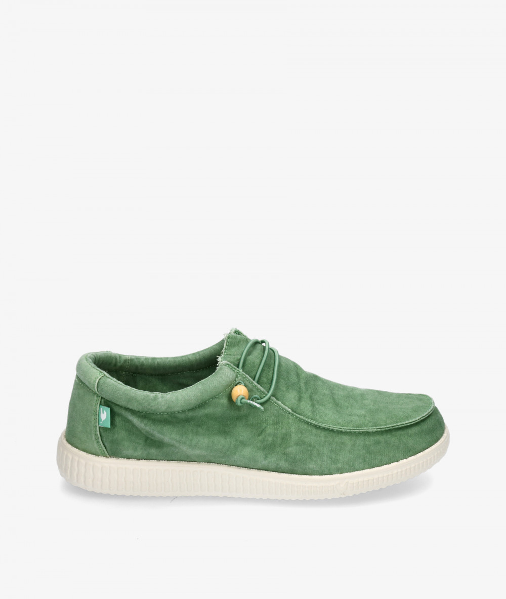 Walk in Pitas Canvas shoes WP150 WALLABY WASHED in green