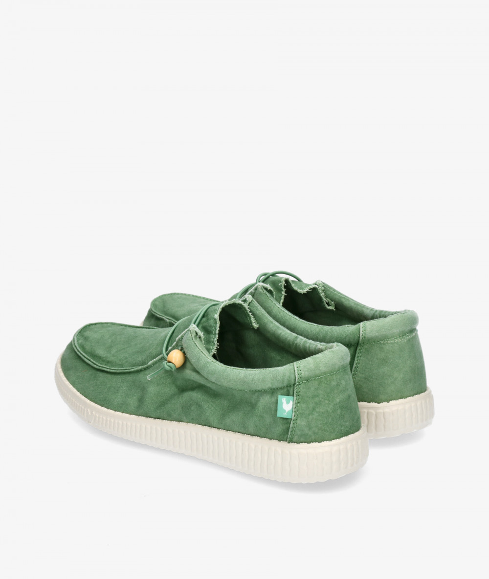 Walk in Pitas Canvas shoes WP150 WALLABY WASHED in green