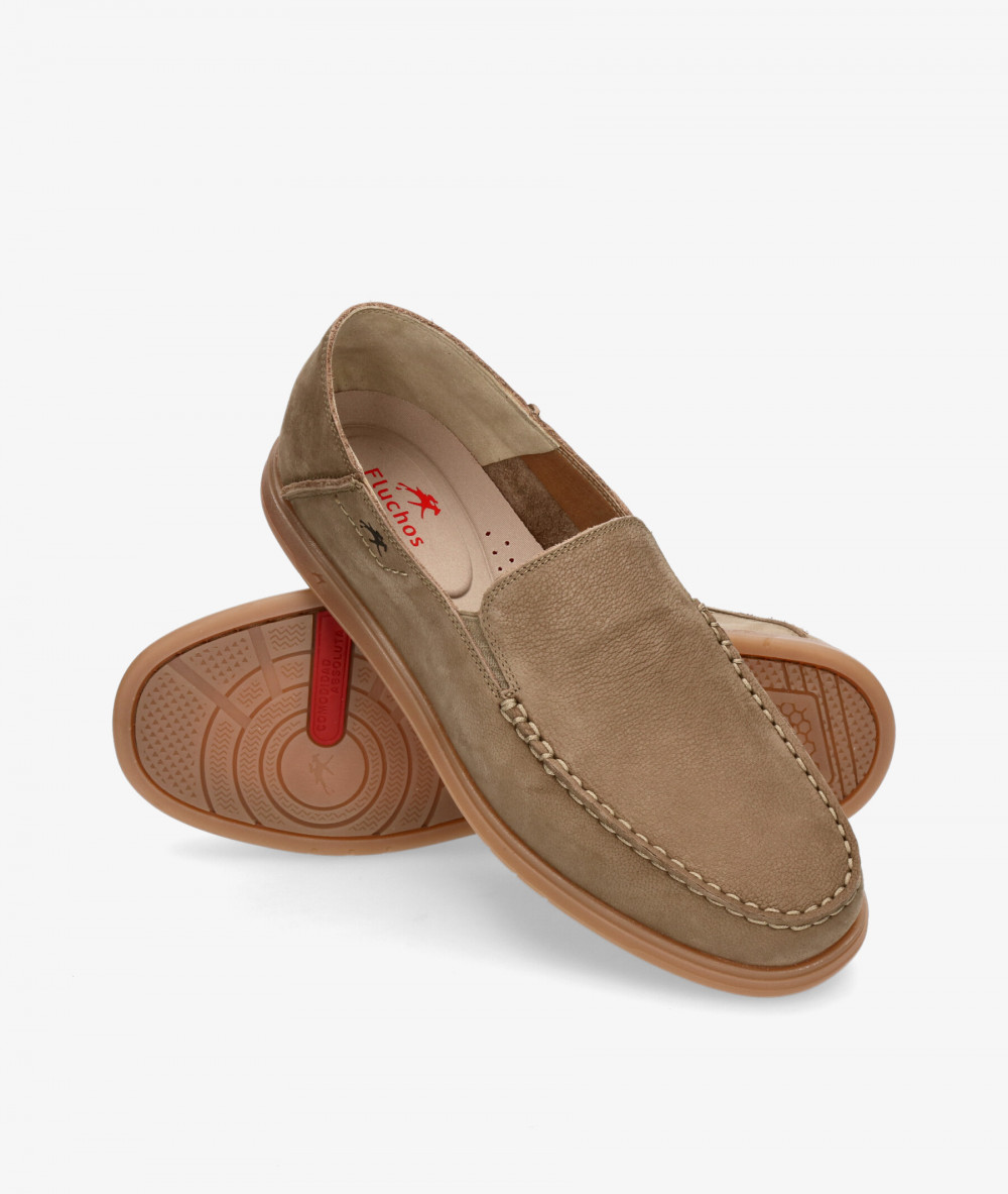 Mocasines Fluchos F2193 en nobuck taupe Mocasines Fluchos F2193 en nobuck taupe