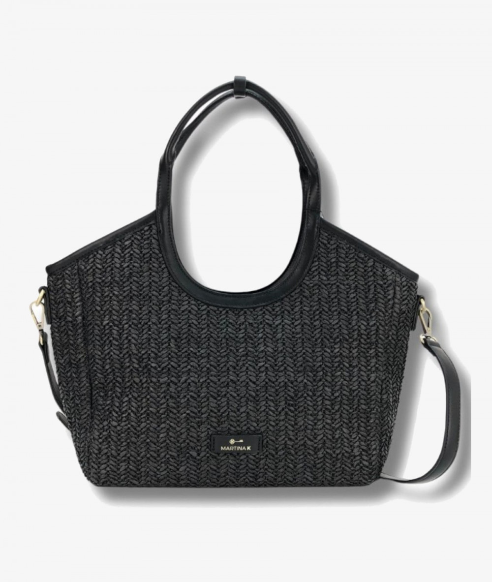 Bolso de rafia Martina K 24329 en negro Bolso de rafia Martina K 24329 en negro