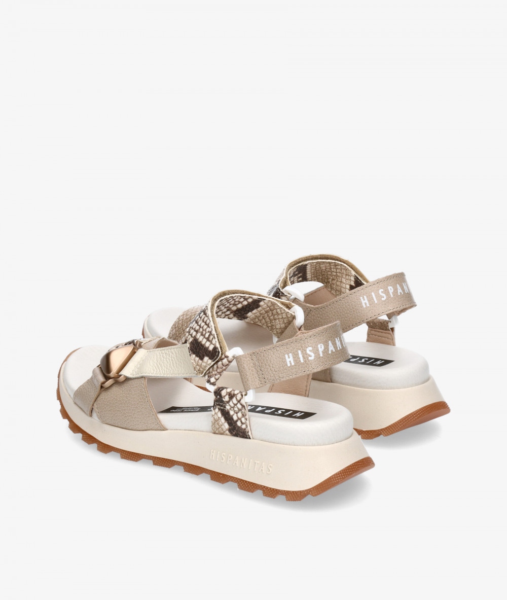 Sandalias Hispanitas  CHV253896 en serpiente taupe