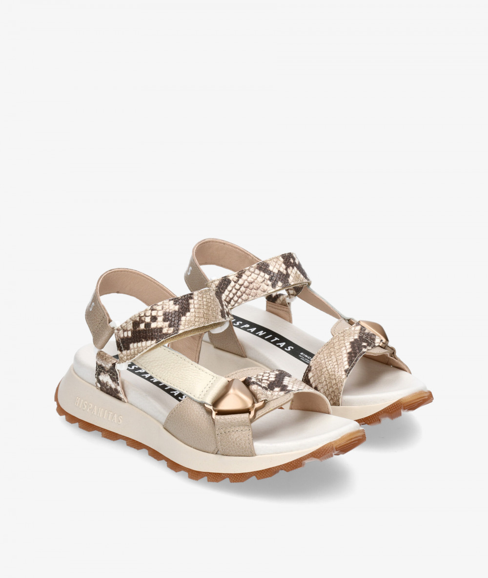 Sandalias Hispanitas  CHV253896 en serpiente taupe