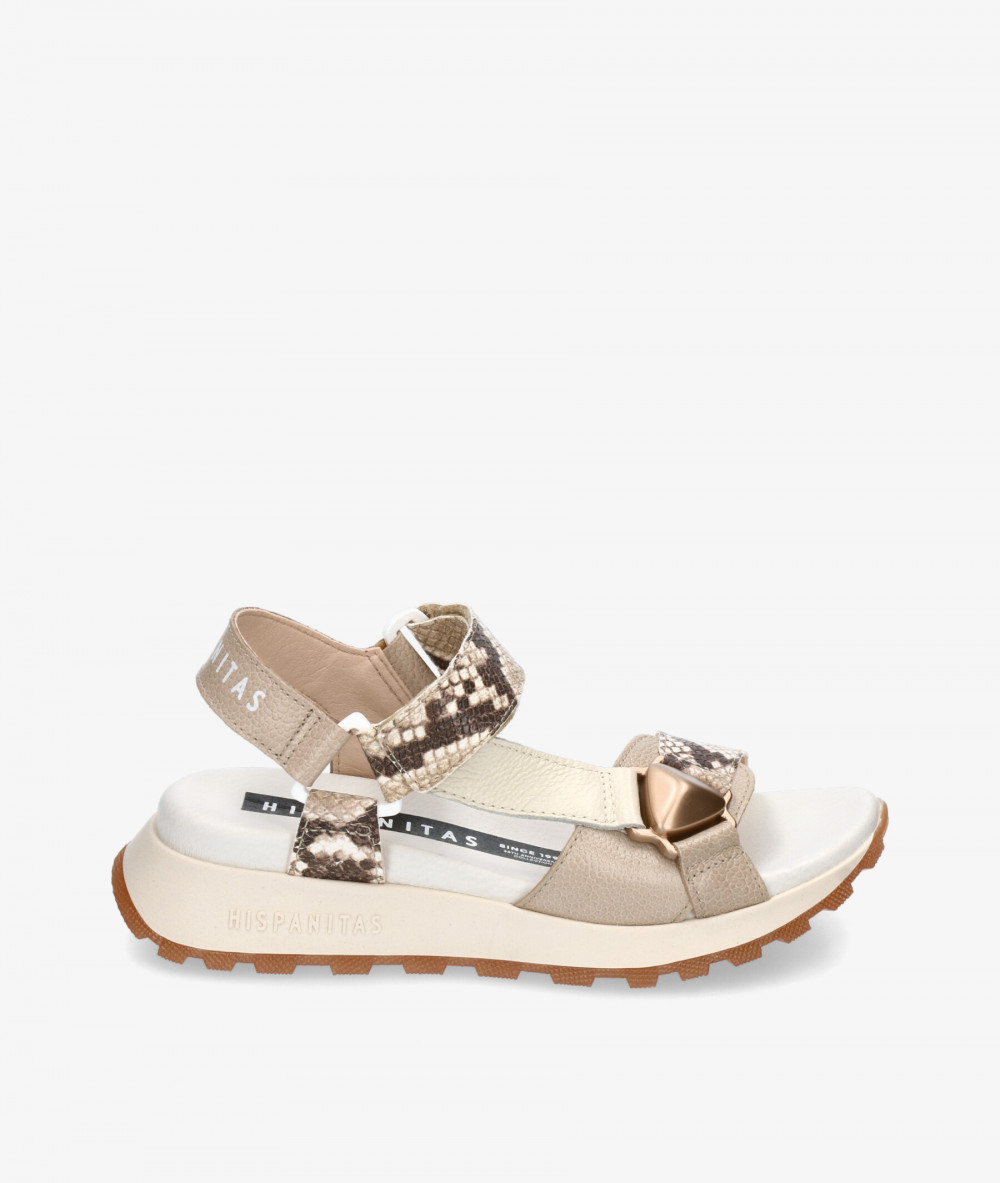 Sandalias Hispanitas  CHV253896 en serpiente taupe
