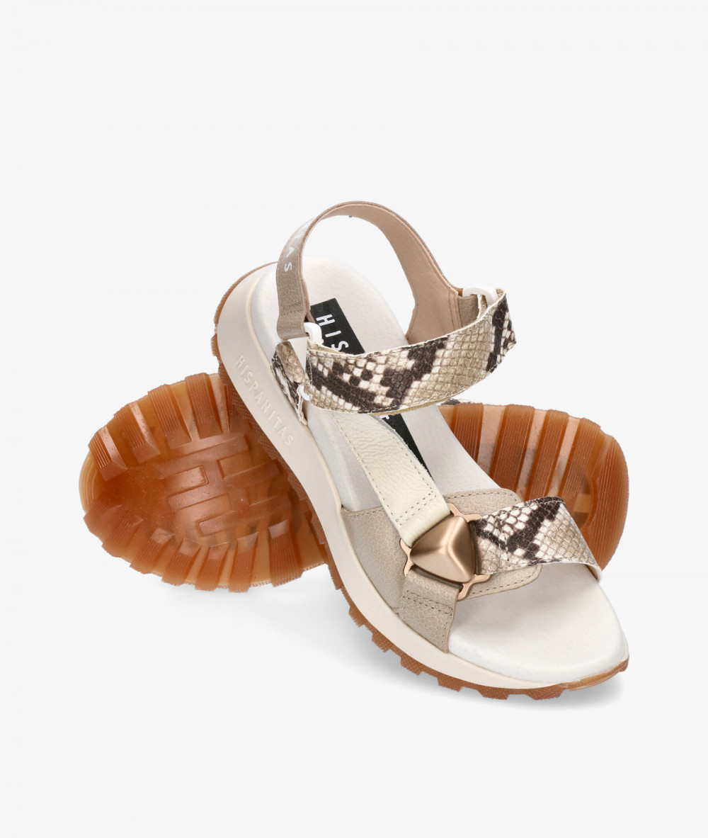 Sandalias Hispanitas  CHV253896 en serpiente taupe