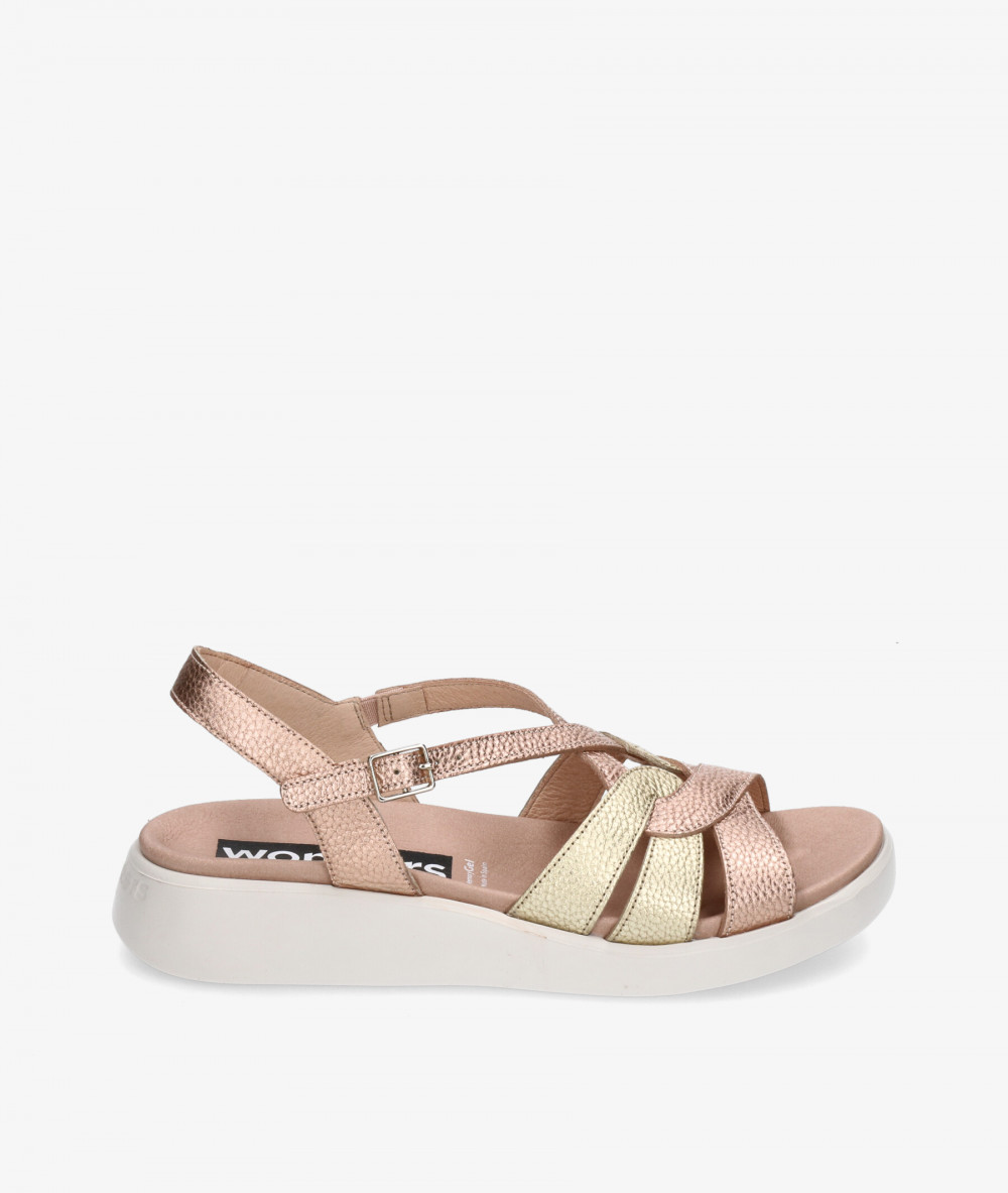 Sandalias Wonders  C-6530 en nude metalizado Sandalias Wonders  C-6530 en nude metalizado