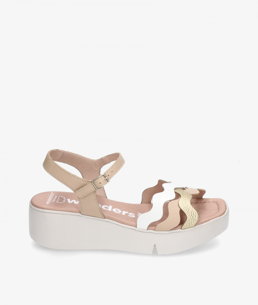 Sandalias Wonders  B-7943 en beige