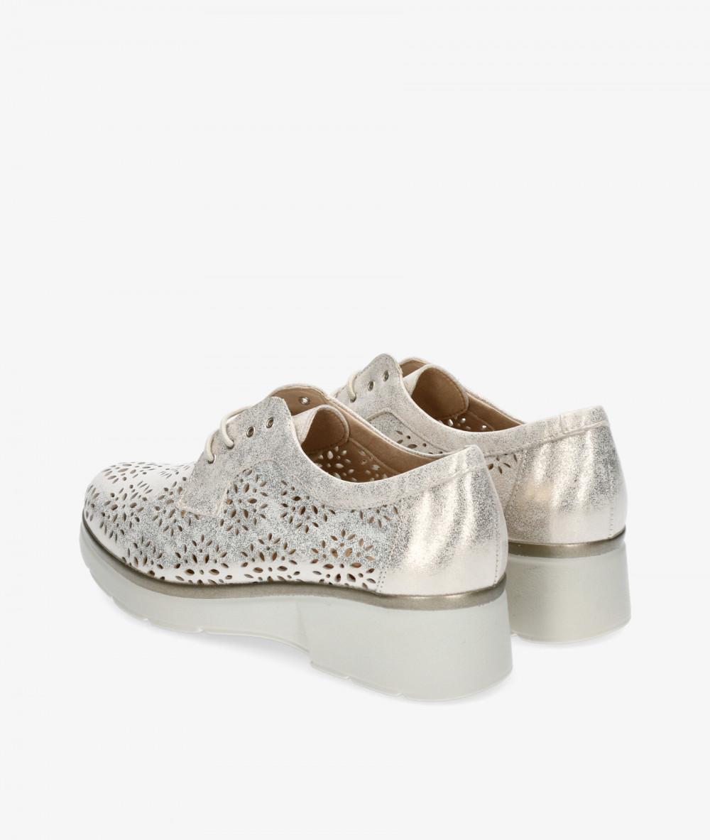 Zapatos confort Pitillos 10390 en platino
