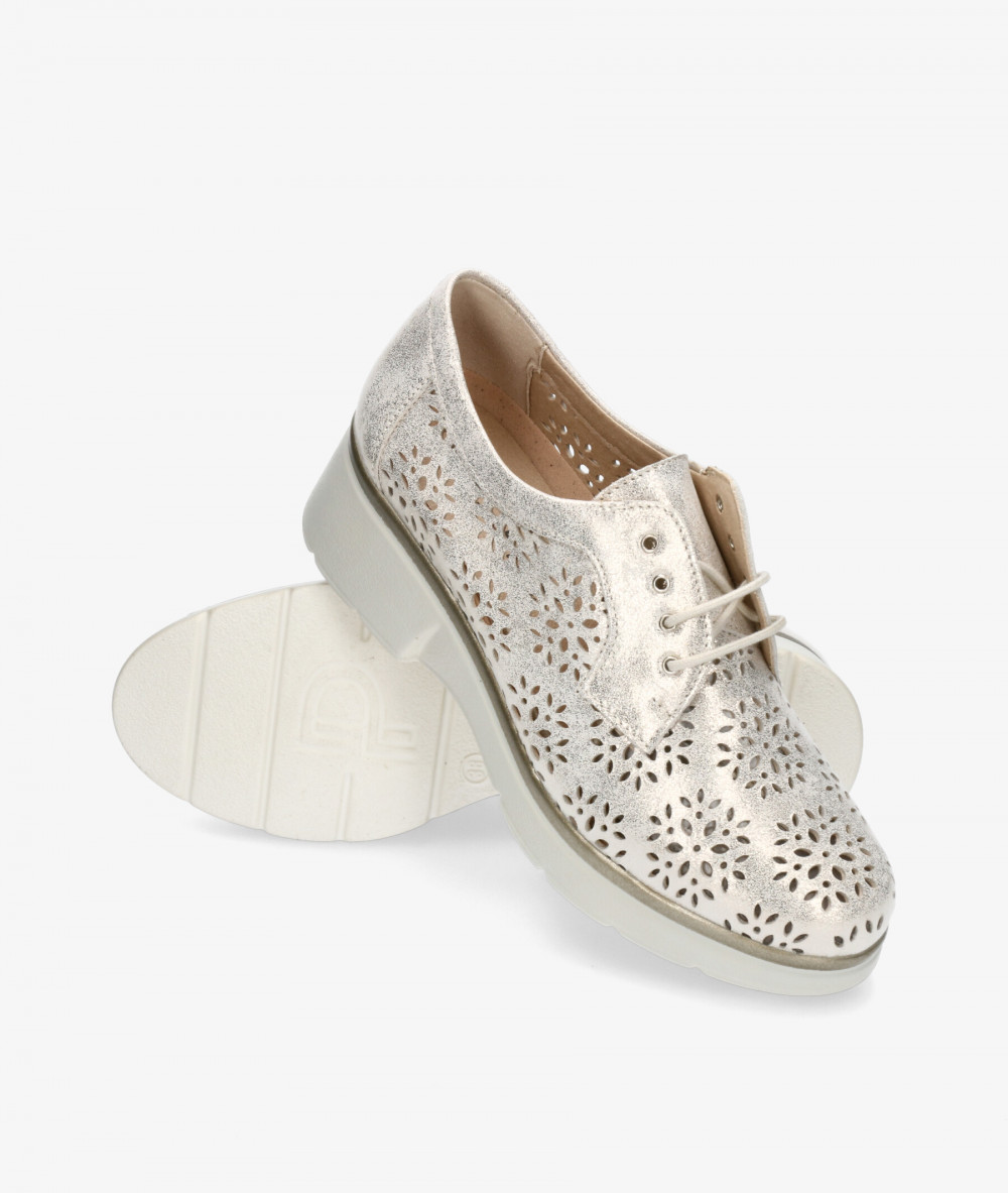 Zapatos confort Pitillos 10390 en platino