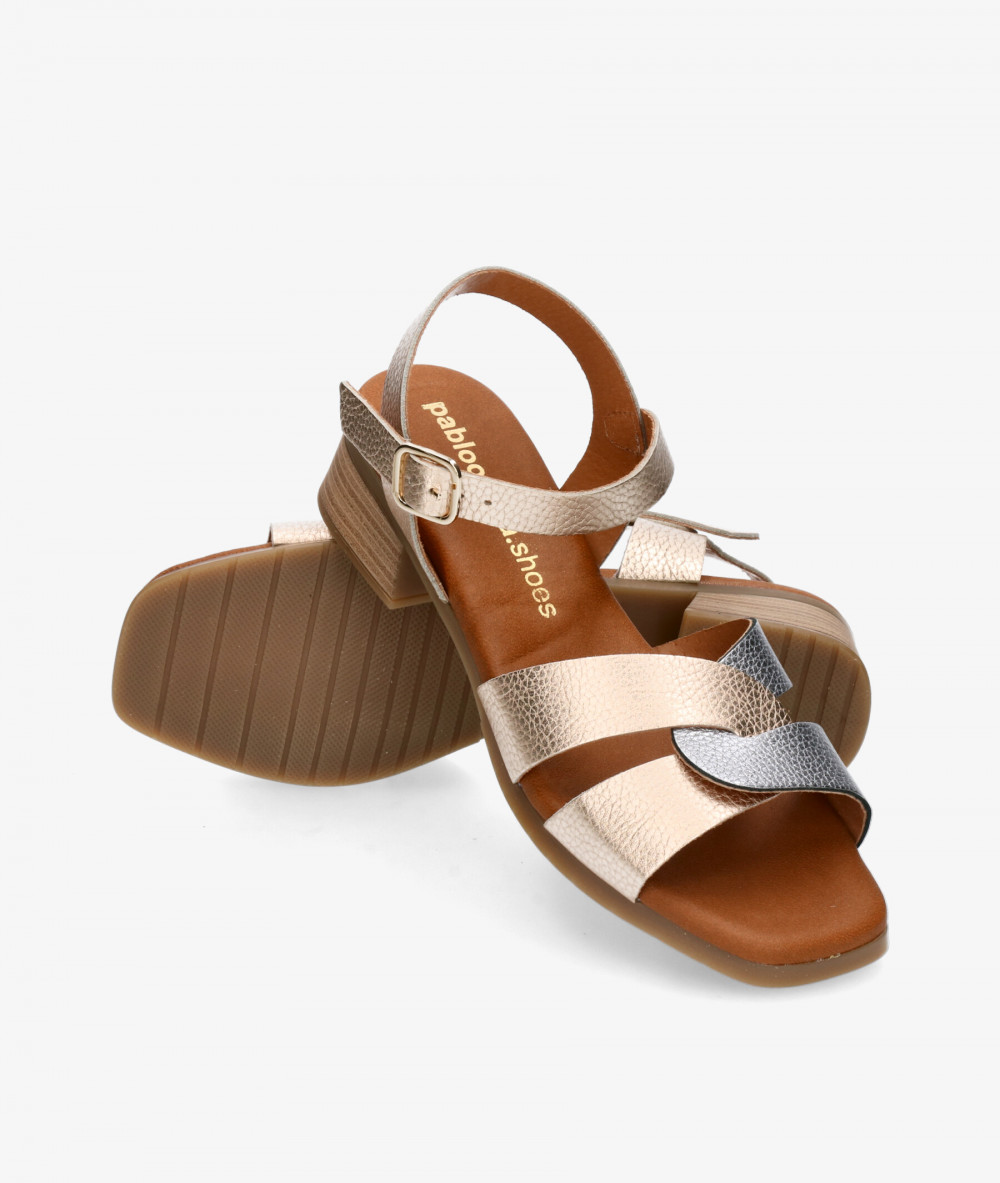 Sandalias pabloochoa.shoes  2672 en taupe metalizado Sandalias pabloochoa.shoes  2672 en taupe metalizado