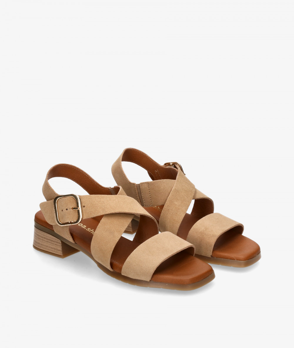 Sandalias pabloochoa.shoes  2674 en serraje taupe Sandalias pabloochoa.shoes  2674 en serraje taupe