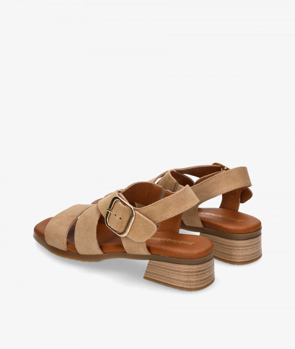 Sandalias pabloochoa.shoes  2674 en serraje taupe Sandalias pabloochoa.shoes  2674 en serraje taupe