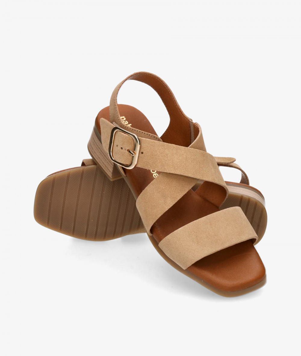 Sandalias pabloochoa.shoes  2674 en serraje taupe Sandalias pabloochoa.shoes  2674 en serraje taupe