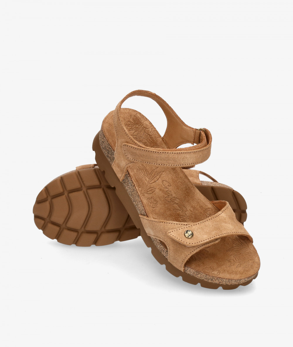 Sandalias Panamá Jack  SULIA en serraje cuero Sandalias Panamá Jack  SULIA en serraje cuero