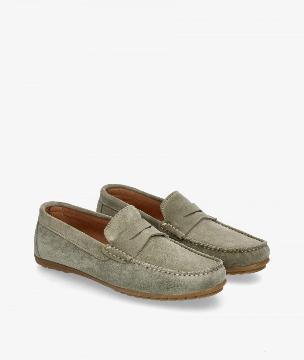 Mocasines pabloochoa.shoes 82223 en serraje kaki Mocasines pabloochoa.shoes 82223 en serraje kaki