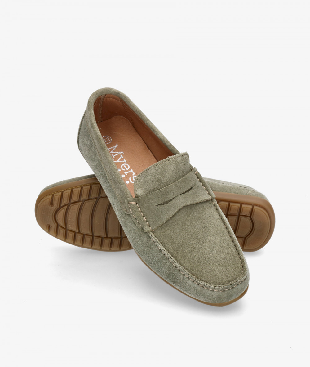 Mocasines pabloochoa.shoes 82223 en serraje kaki Mocasines pabloochoa.shoes 82223 en serraje kaki