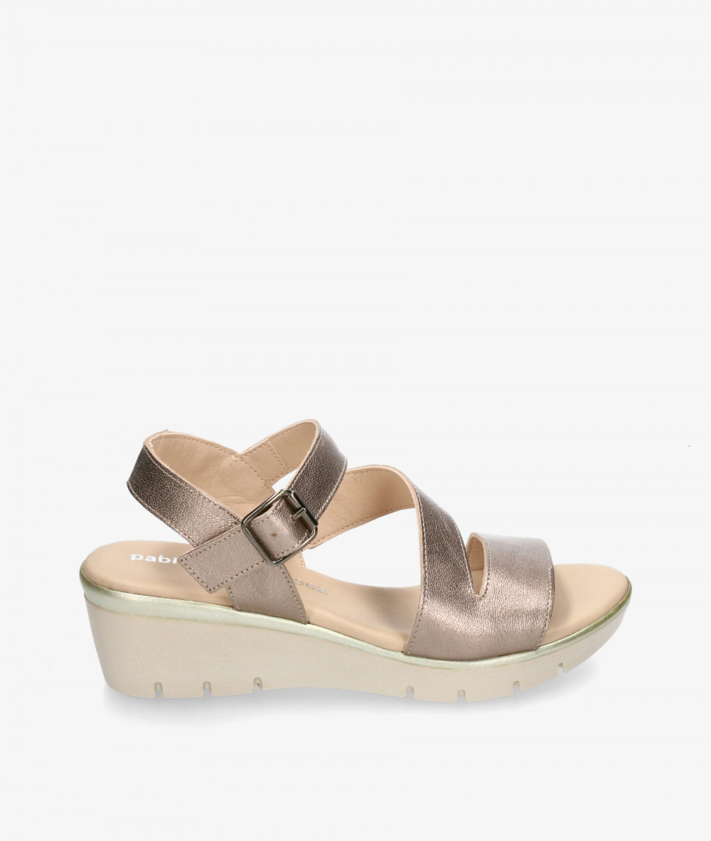 Sandalias pabloochoa.shoes  825-C en taupe metalizado Sandalias pabloochoa.shoes  825-C en taupe metalizado