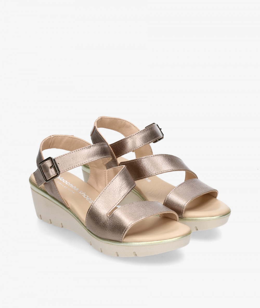 Sandalias pabloochoa.shoes  825-C en taupe metalizado Sandalias pabloochoa.shoes  825-C en taupe metalizado