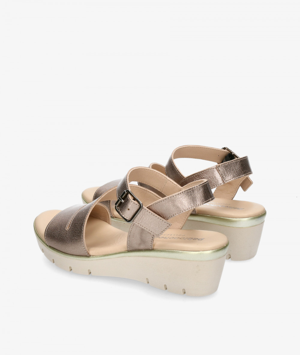 Sandalias pabloochoa.shoes  825-C en taupe metalizado Sandalias pabloochoa.shoes  825-C en taupe metalizado