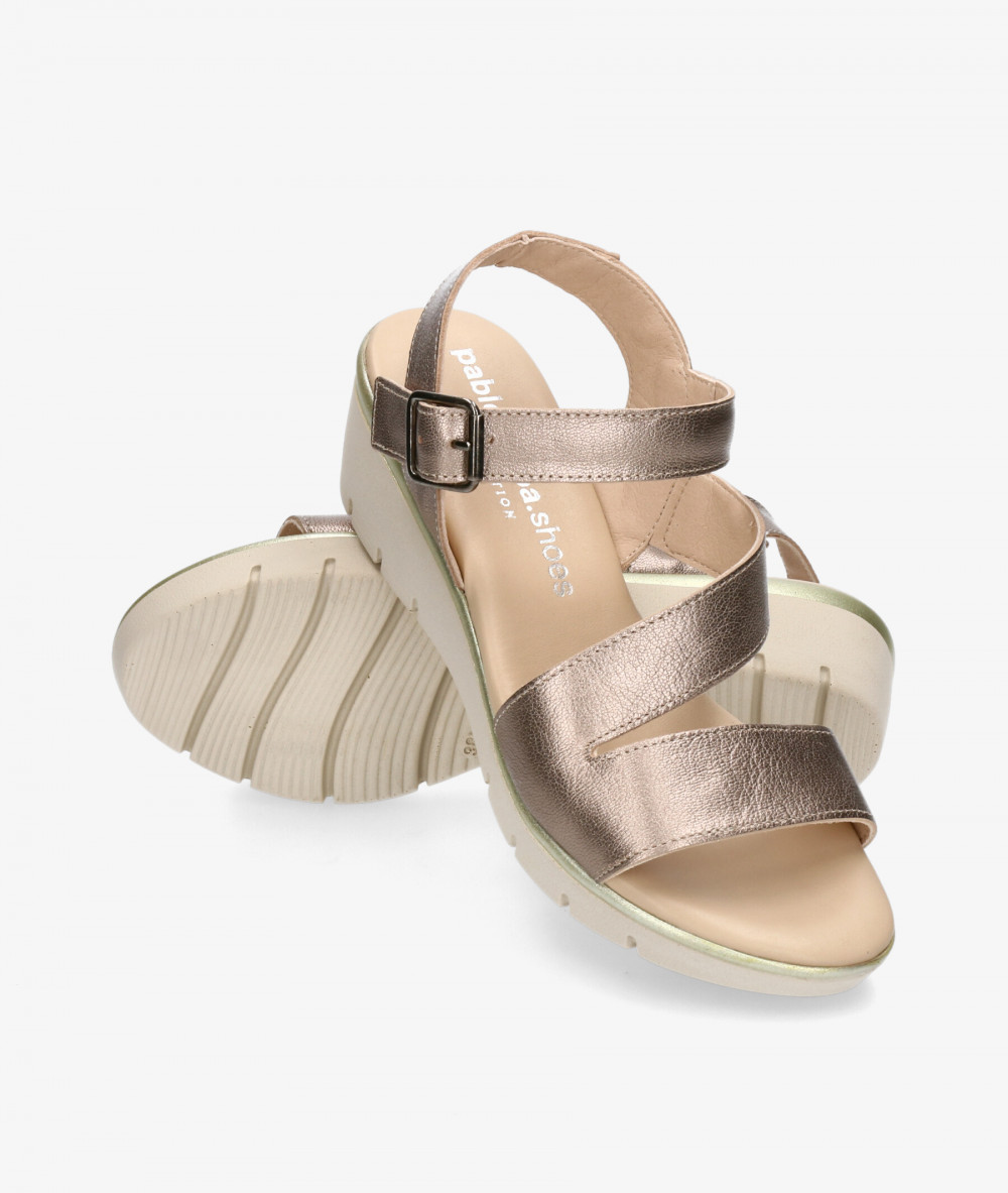 Sandalias pabloochoa.shoes  825-C en taupe metalizado Sandalias pabloochoa.shoes  825-C en taupe metalizado