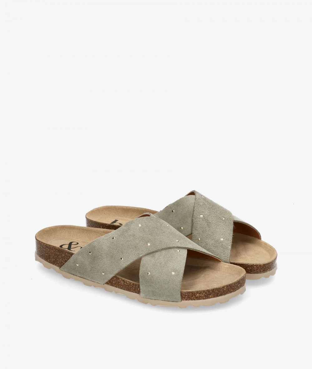 Sandalias bloom&you  TULIPE TACHAS en serraje verde Sandalias bloom&you  TULIPE TACHAS en serraje verde