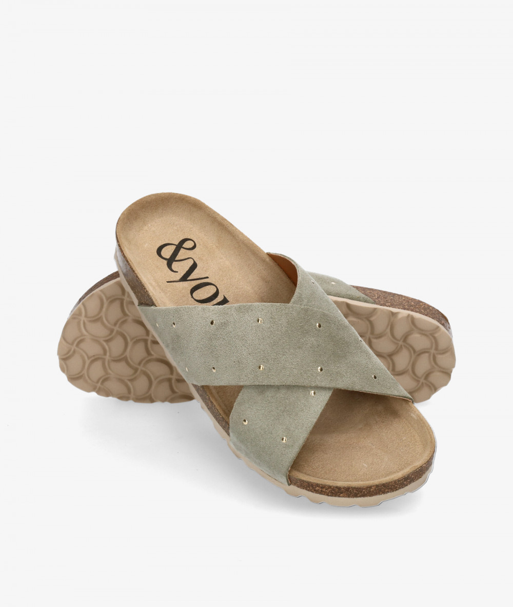 Sandalias bloom&you  TULIPE TACHAS en serraje verde Sandalias bloom&you  TULIPE TACHAS en serraje verde