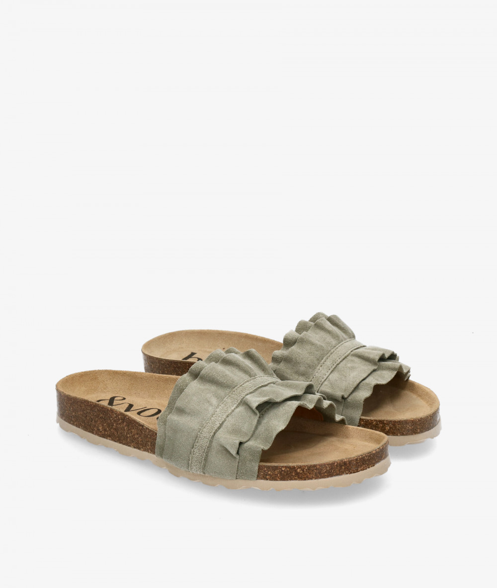 Sandalias bloom&you  LILA  en serraje verde Sandalias bloom&you  LILA  en serraje verde