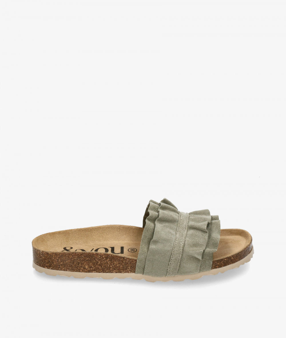 Sandalias bloom&you  LILA  en serraje verde Sandalias bloom&you  LILA  en serraje verde