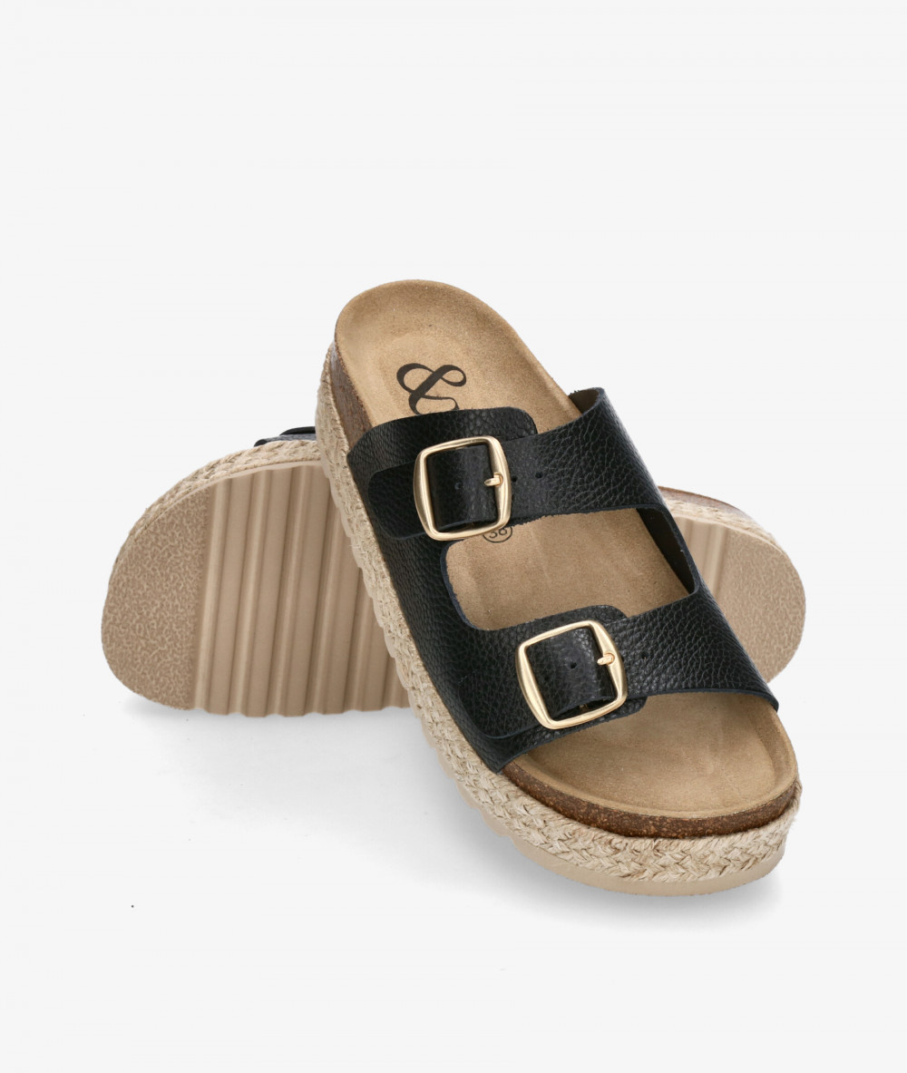 Sandalias bloom&you  NENUFAR DOBLE en negro Sandalias bloom&you  NENUFAR DOBLE en negro