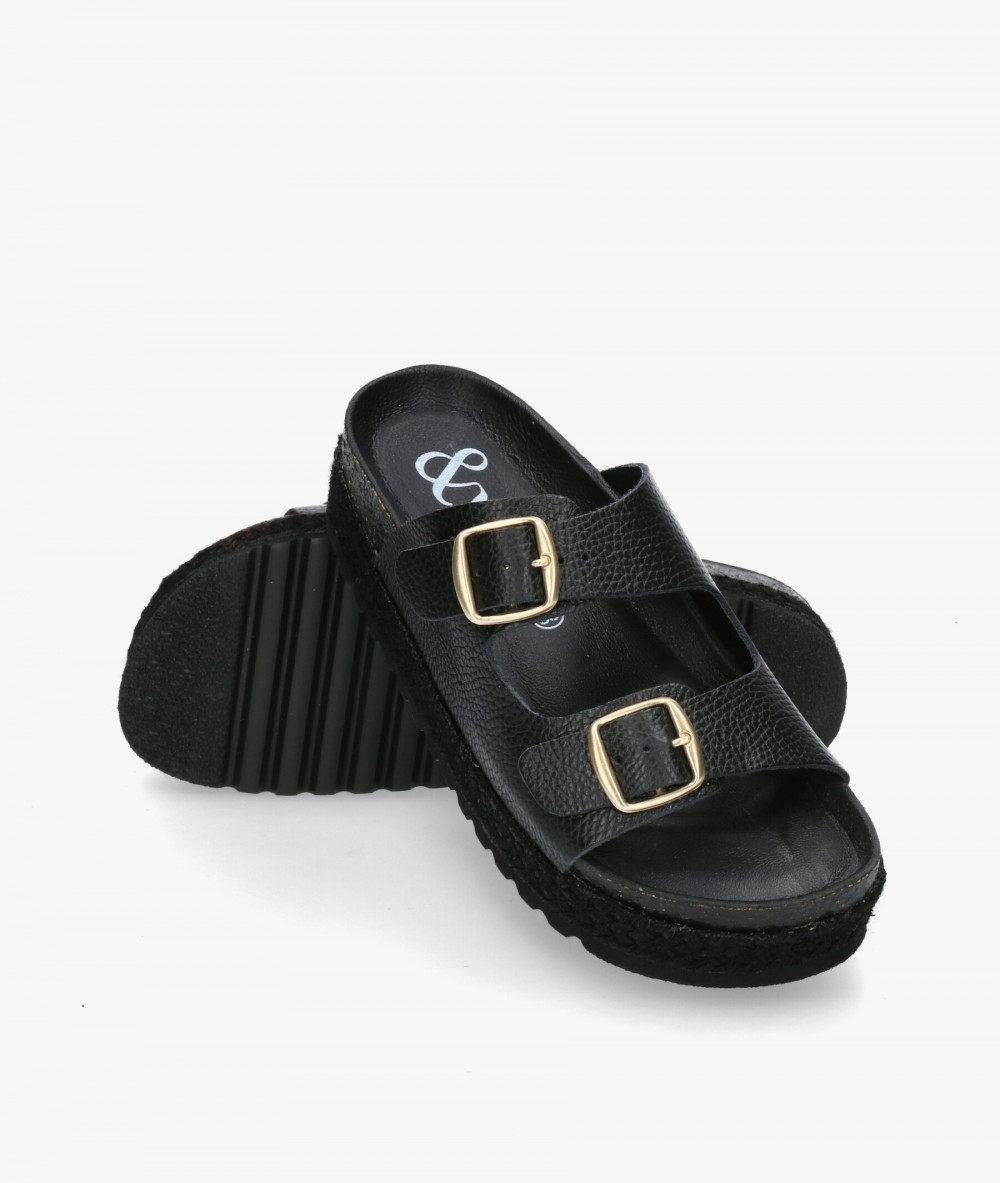 Sandalias bloom&you  NENUFAR DOBLE en negro Sandalias bloom&you  NENUFAR DOBLE en negro