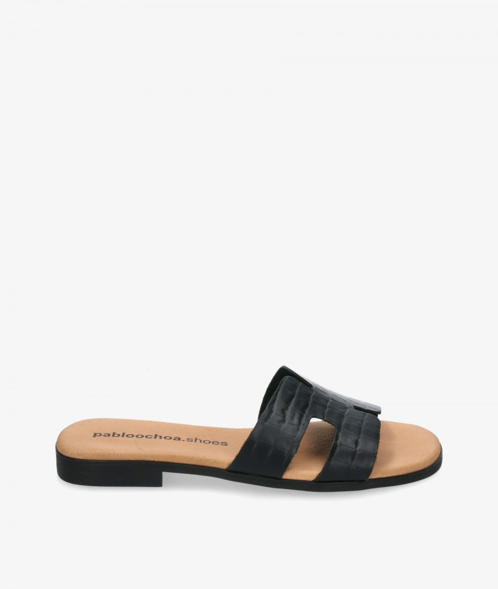 Sandalias pabloochoa.shoes  1842 en coco negro Sandalias pabloochoa.shoes  1842 en coco negro