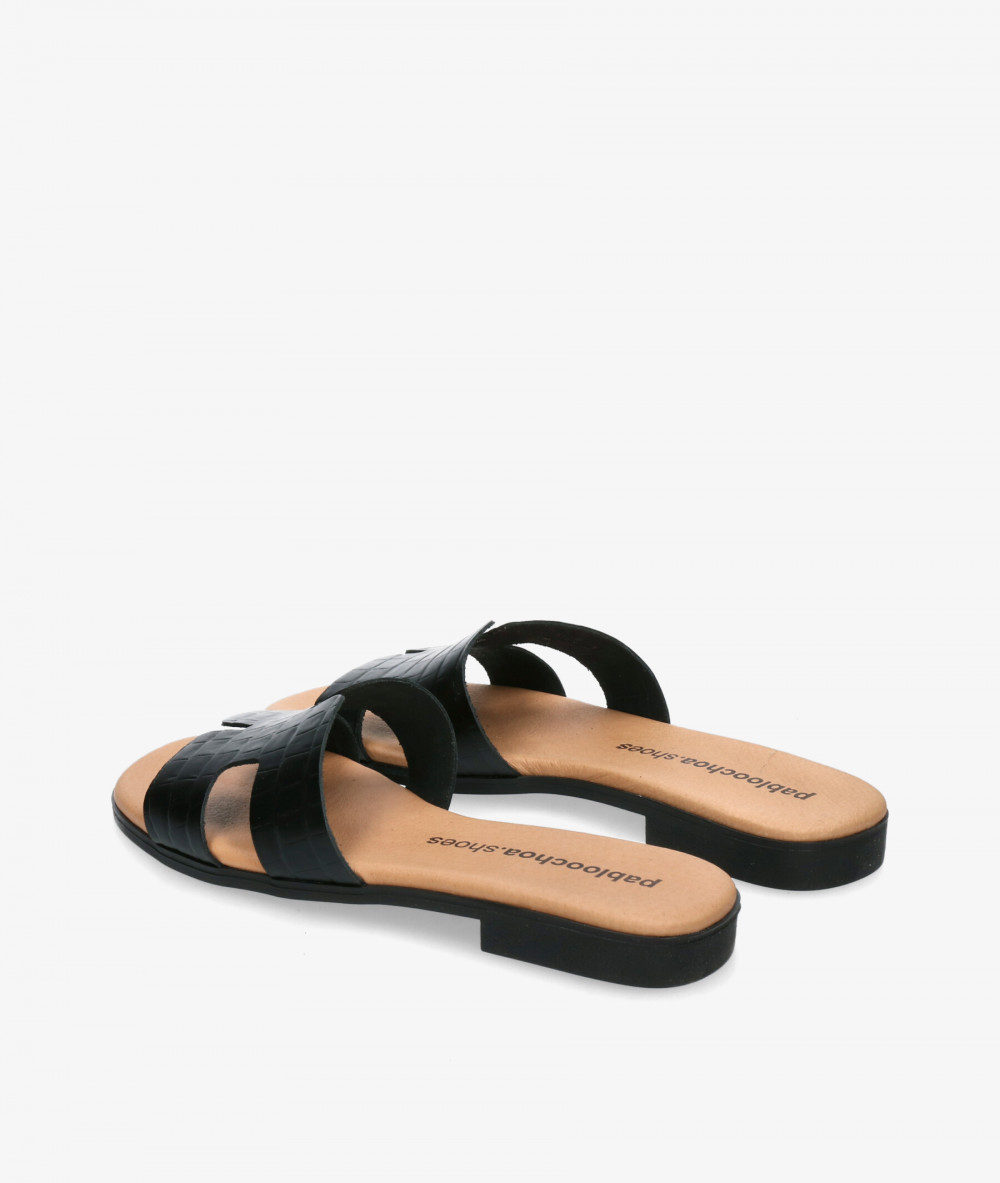 Sandalias pabloochoa.shoes  1842 en coco negro Sandalias pabloochoa.shoes  1842 en coco negro
