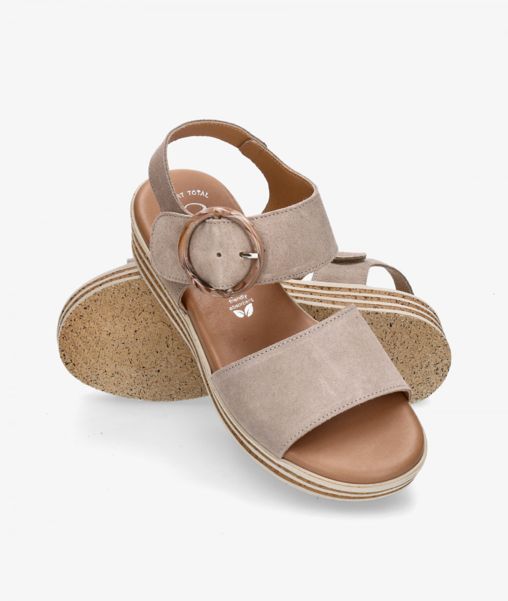 Valeria´s Sandals  1945 in taupe split suede Valeria´s Sandals  1945 in taupe split suede