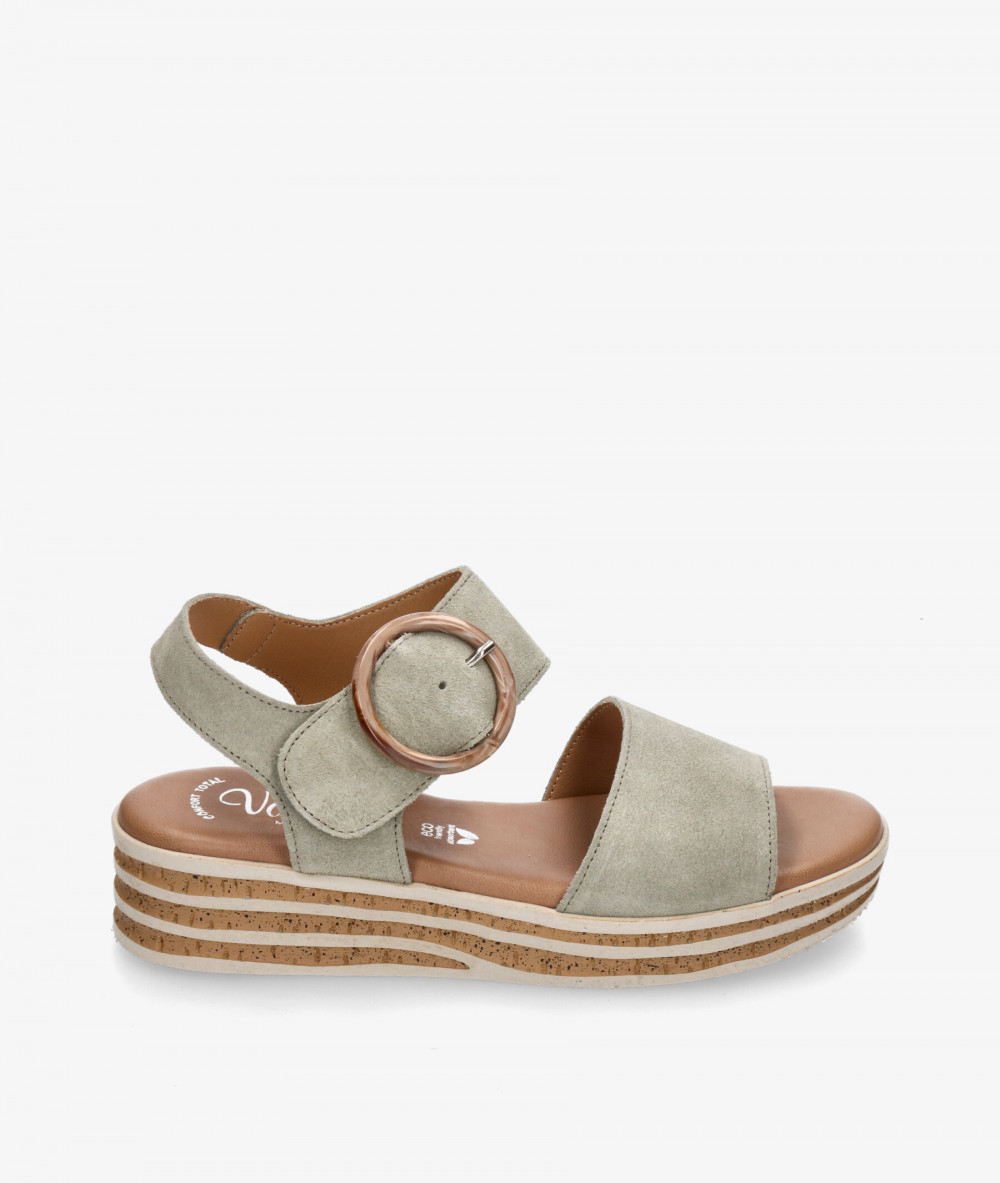 Valeria´s Sandals  1945 in kaki split suede Valeria´s Sandals  1945 in kaki split suede