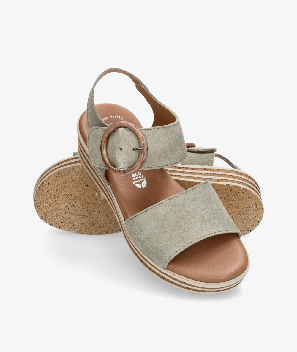 Valeria´s Sandals  1945 in kaki split suede Valeria´s Sandals  1945 in kaki split suede