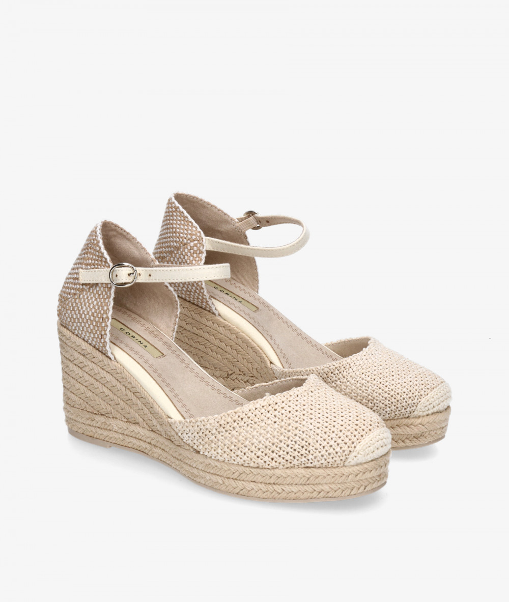 Alpargatas CORINA  M5390 en hueso Alpargatas CORINA  M5390 en hueso
