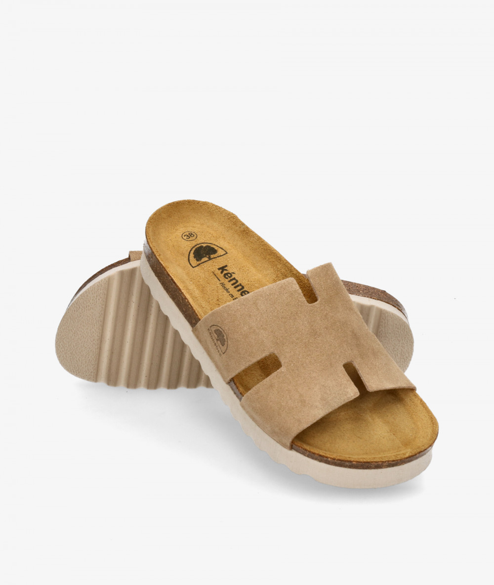Sandalias Kénnebec  520046 en serraje taupe Sandalias Kénnebec  520046 en serraje taupe