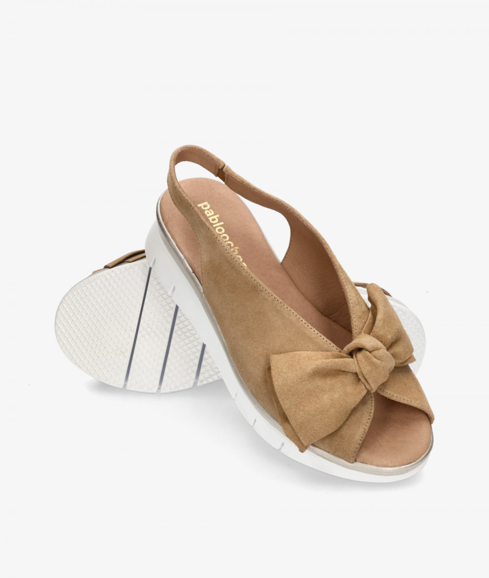 Sandalias pabloochoa.shoes  35002 en serraje taupe Sandalias pabloochoa.shoes  35002 en serraje taupe